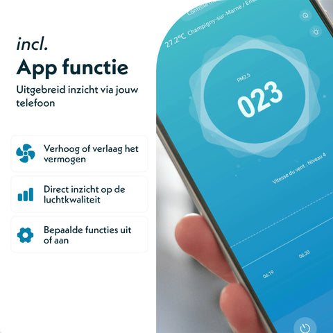 Eziclean® Air Pure 200i Luchtreiniger app functies